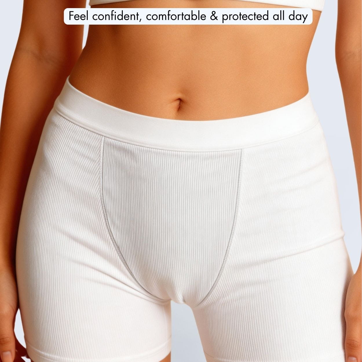 Women’s Maximum Absorbency Ribbed Boxer Shorts