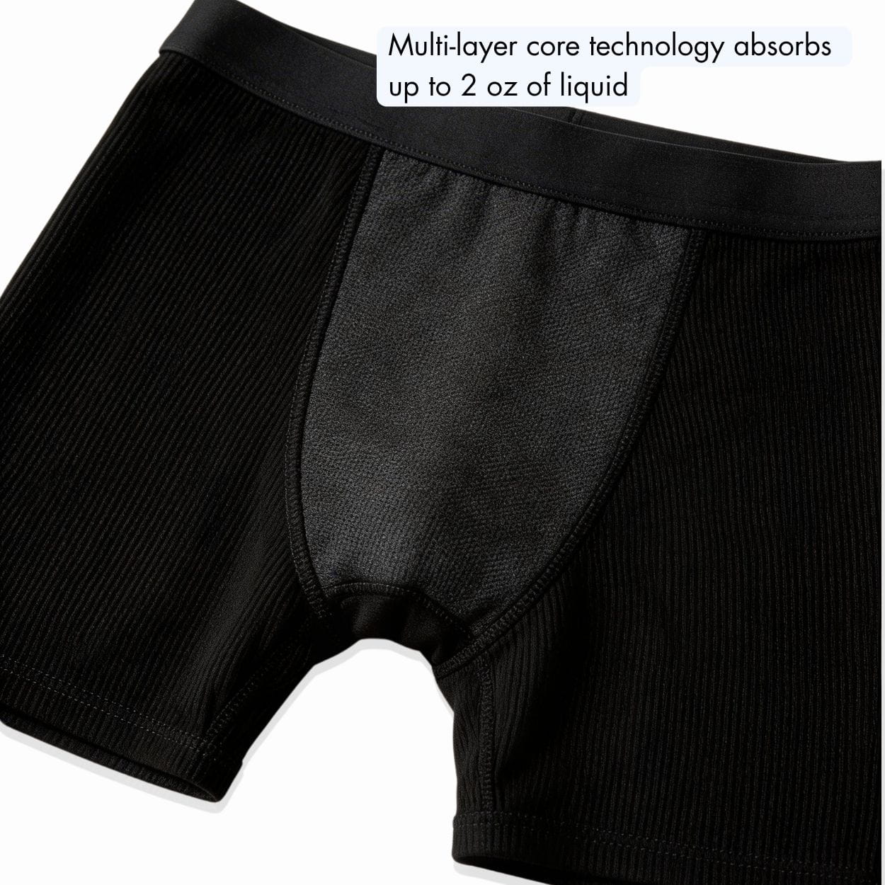 Women’s Maximum Absorbency Ribbed Boxer Shorts