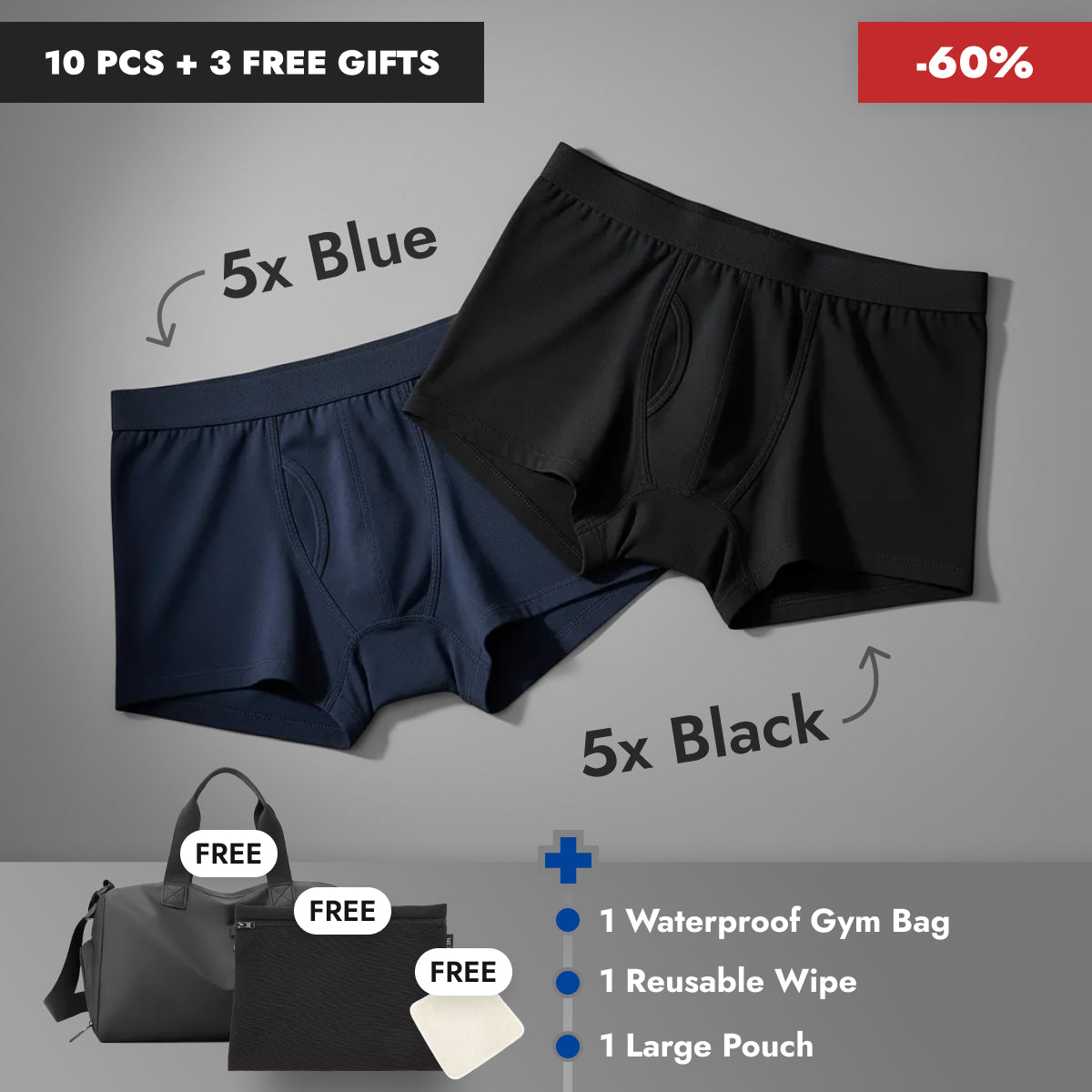 Black Friday Performance Bundle - Men's Light Leaks Absorbent Boxer Briefs