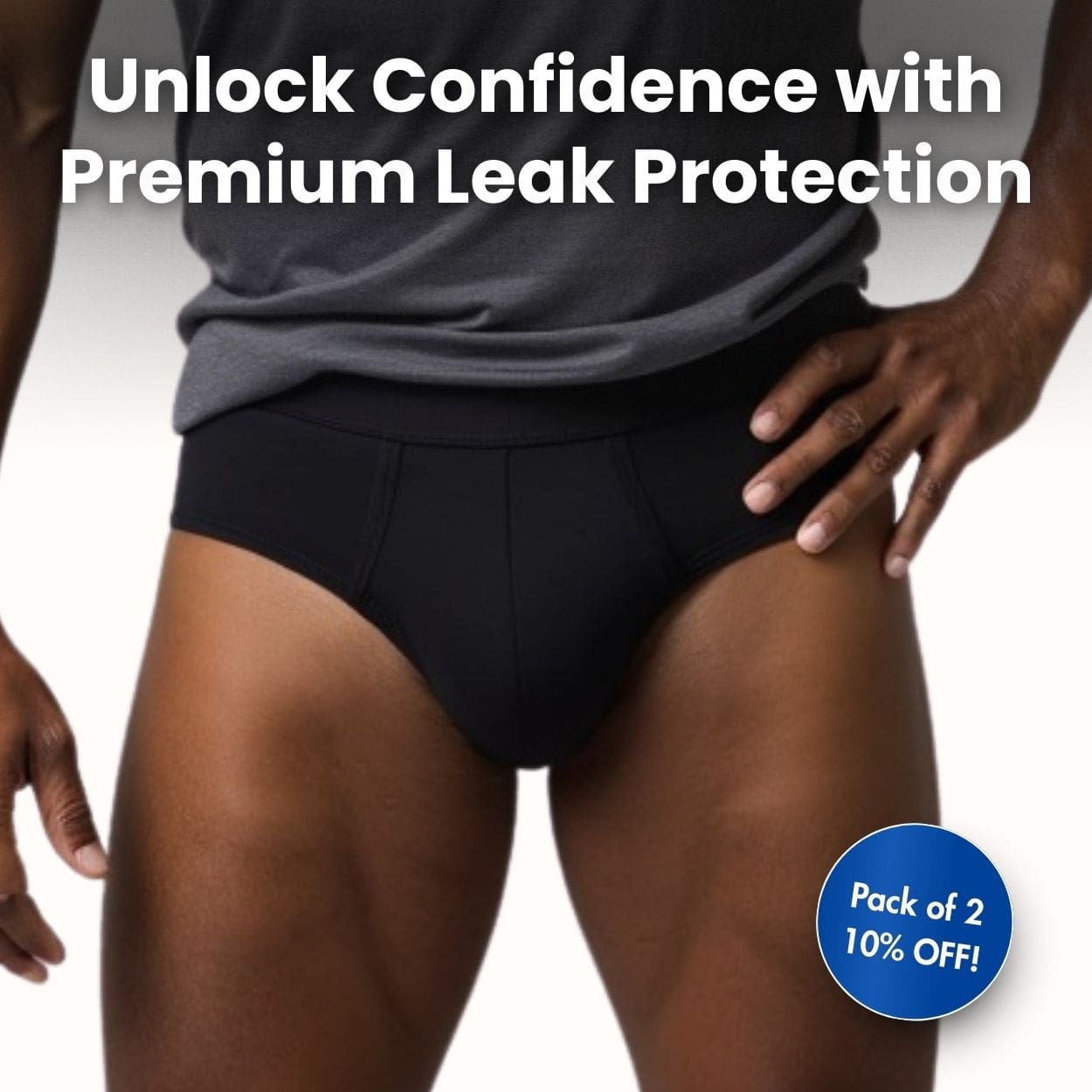 Men's Ultra-Absorbent Incontinence Briefs - Pack of 2