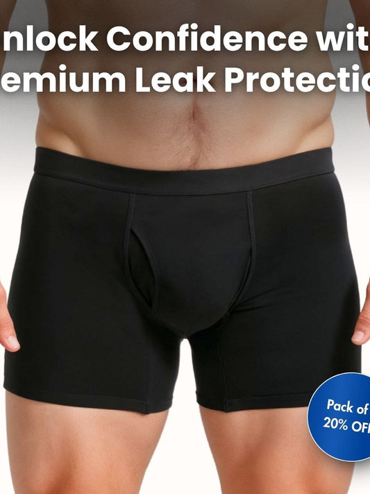 Men's Ultra-Absorbent Incontinence Boxer Briefs - Pack of 2