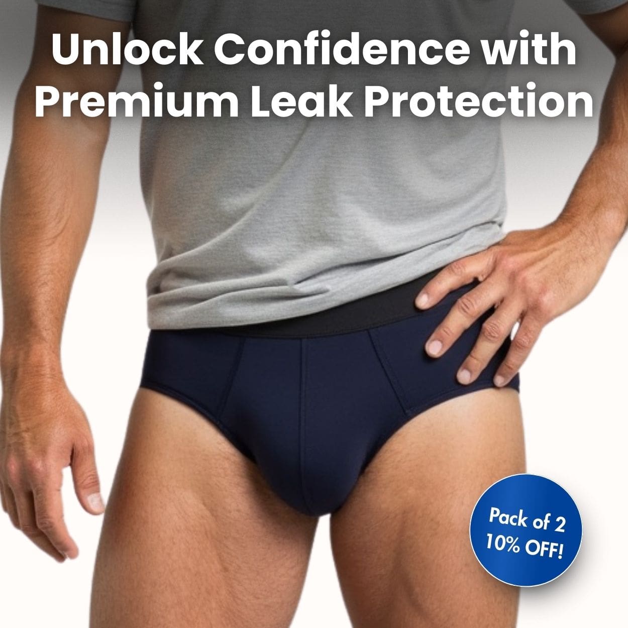 Men's Ultra-Absorbent Incontinence Briefs - Pack of 2