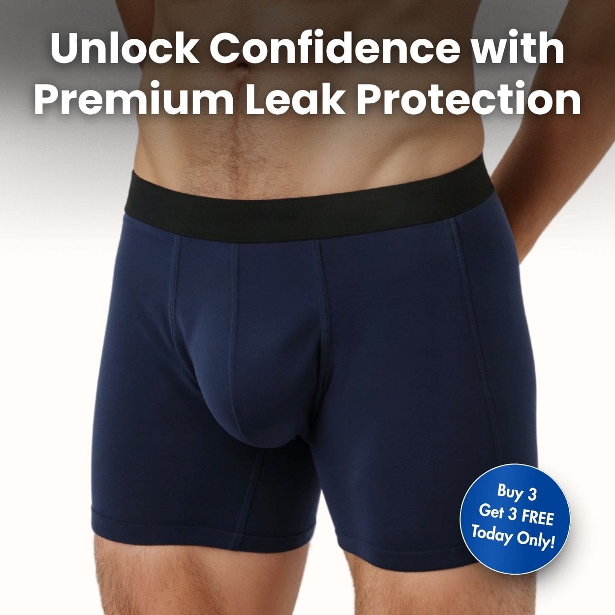 Men's Ultra-Absorbent Incontinence Boxer Briefs