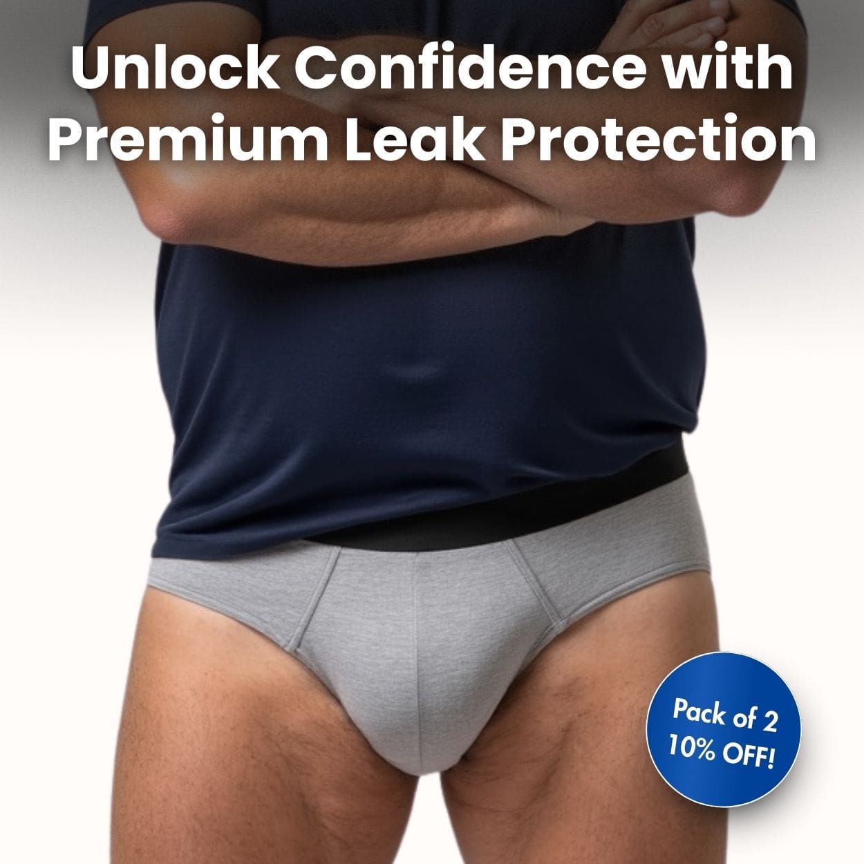 Men's Ultra-Absorbent Incontinence Briefs - Pack of 2